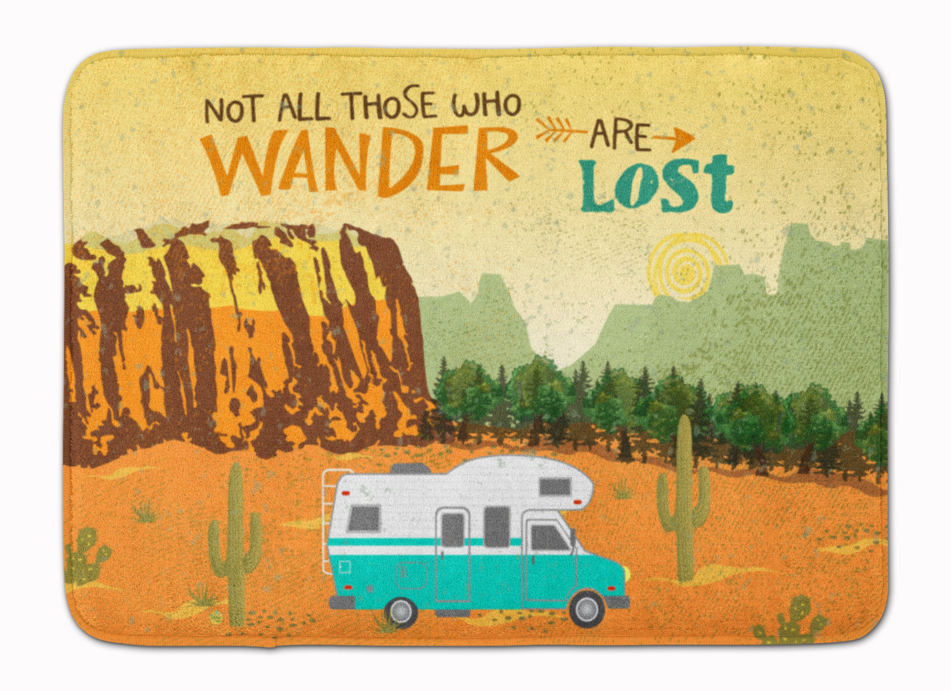 RV Camper Camping Wander Memory Foam Kitchen Mat Machine Washable Anti-Fatigue Cushion Comfort Bath or Kitchen Rug