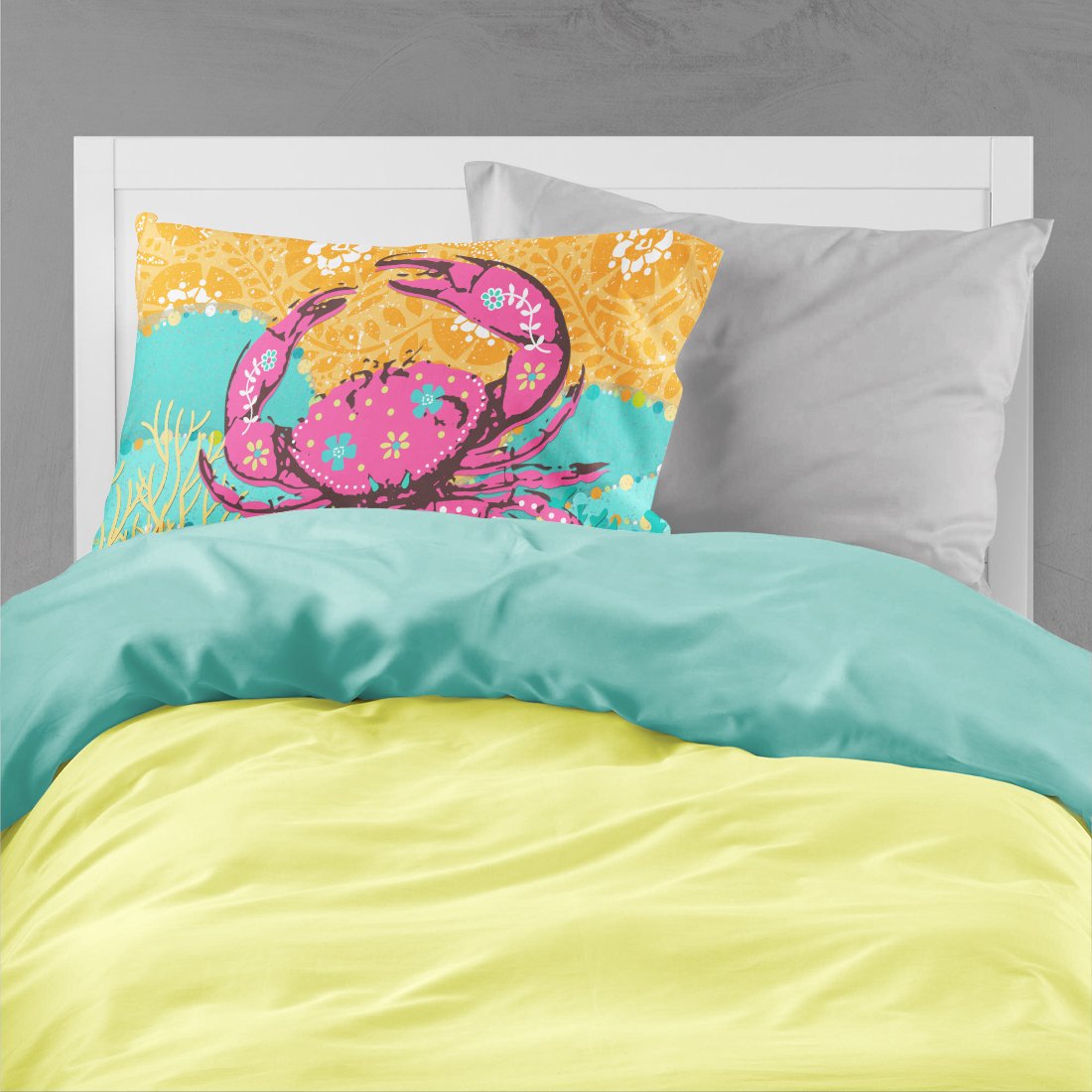 Coastal Pink Crab Standard Pillowcase Lightweight Super Soft Easy Care Decorative Artwork Pillowcase, Standard