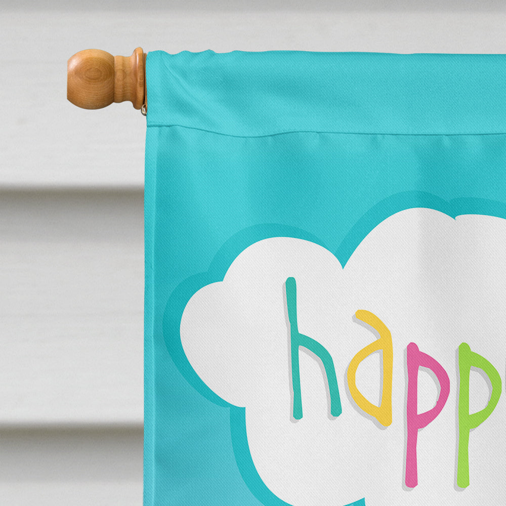 Happy Birthday Dachshund House Flag 28x40 Porch Sleeve Pole Decorative Outside Yard Banner Artwork Wall Hanging, Polyester