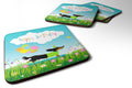 Happy Birthday Dachshund Foam Coasters Set of 4 Cup Coasters for Indoor Outdoor, Tabletop Protection, Anti Slip, Mouse pad Material
