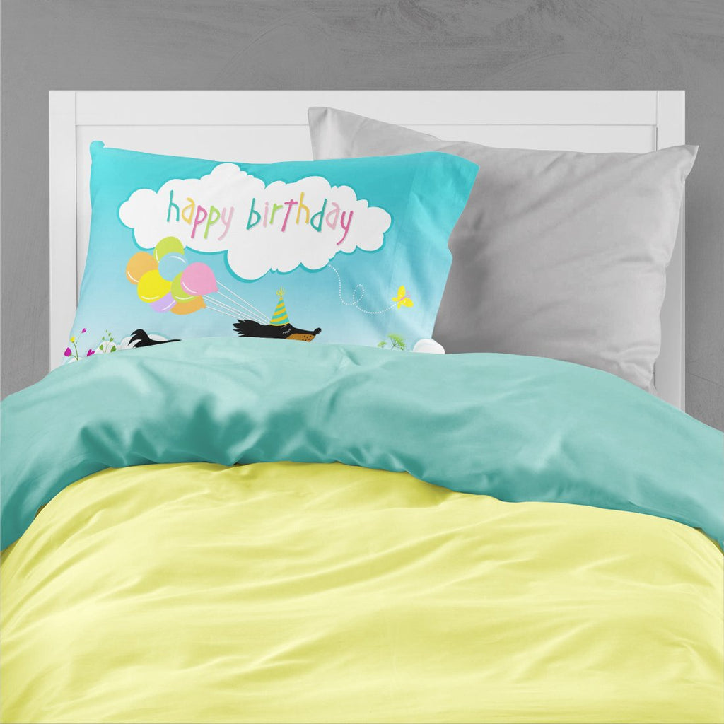 Happy Birthday Dachshund Standard Pillowcase Lightweight Super Soft Easy Care Decorative Artwork Pillowcase, Standard