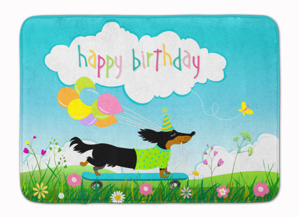 Happy Birthday Dachshund Memory Foam Kitchen Mat Machine Washable Anti-Fatigue Cushion Comfort Bath or Kitchen Rug