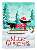 Merry Christmas Dachshund House Flag 28x40 Porch Sleeve Pole Decorative Outside Yard Banner Artwork Wall Hanging, Polyester