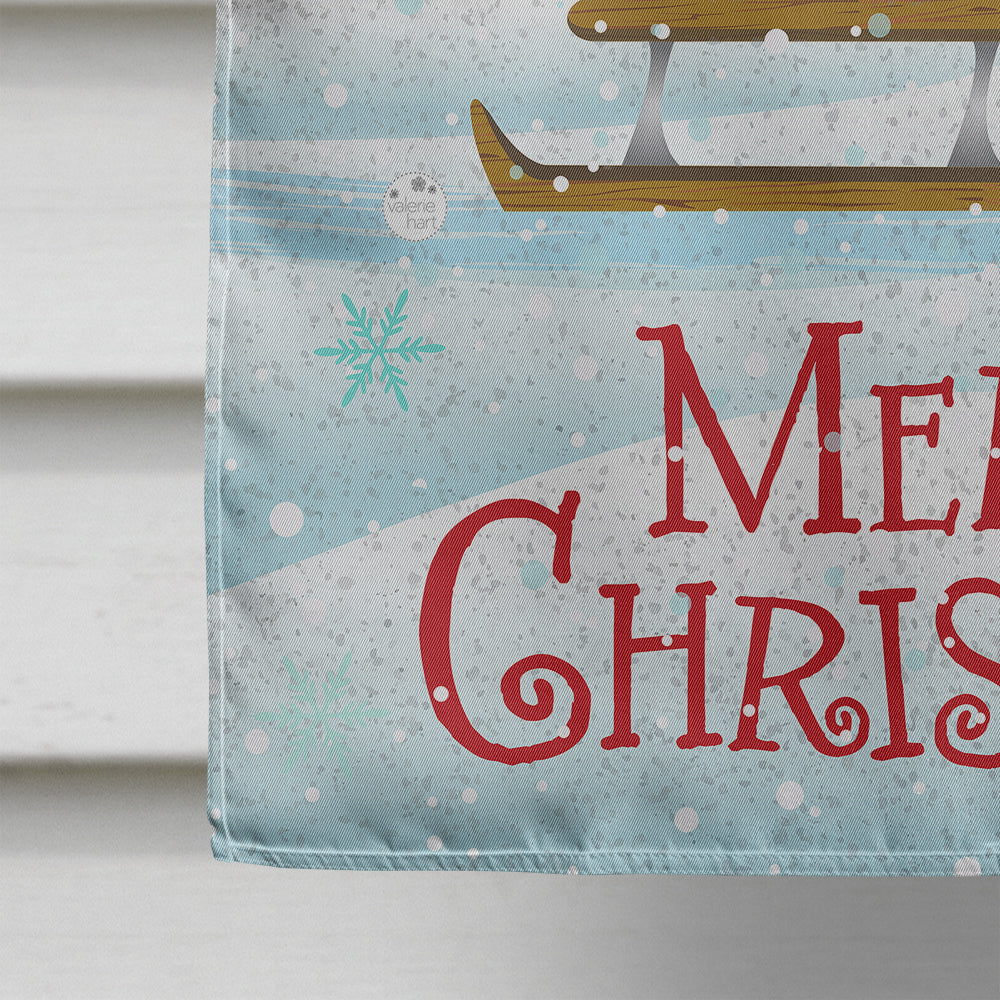 Merry Christmas Dachshund House Flag 28x40 Porch Sleeve Pole Decorative Outside Yard Banner Artwork Wall Hanging, Polyester