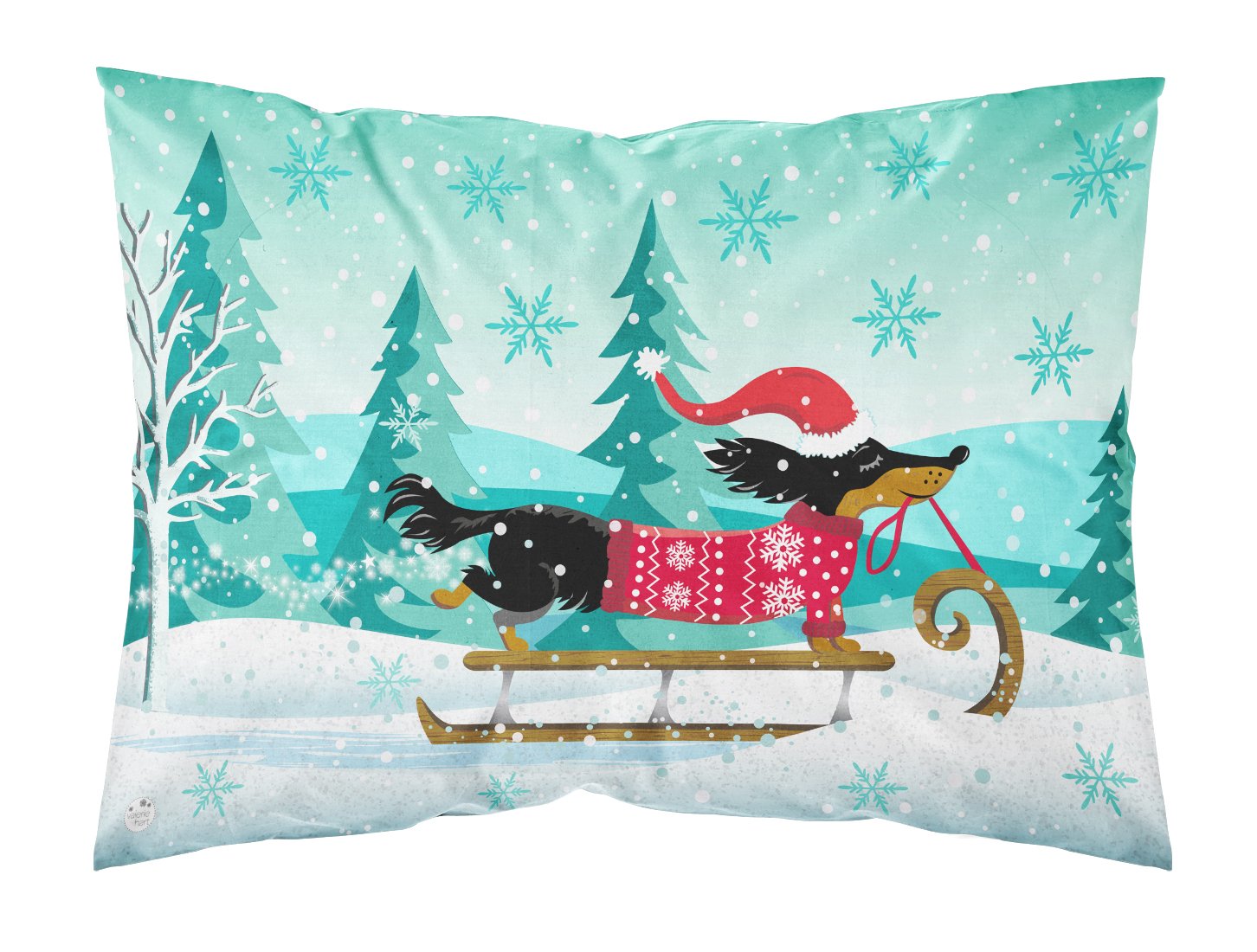 Merry Christmas Dachshund Standard Pillowcase Lightweight Super Soft Easy Care Decorative Artwork Pillowcase, Standard