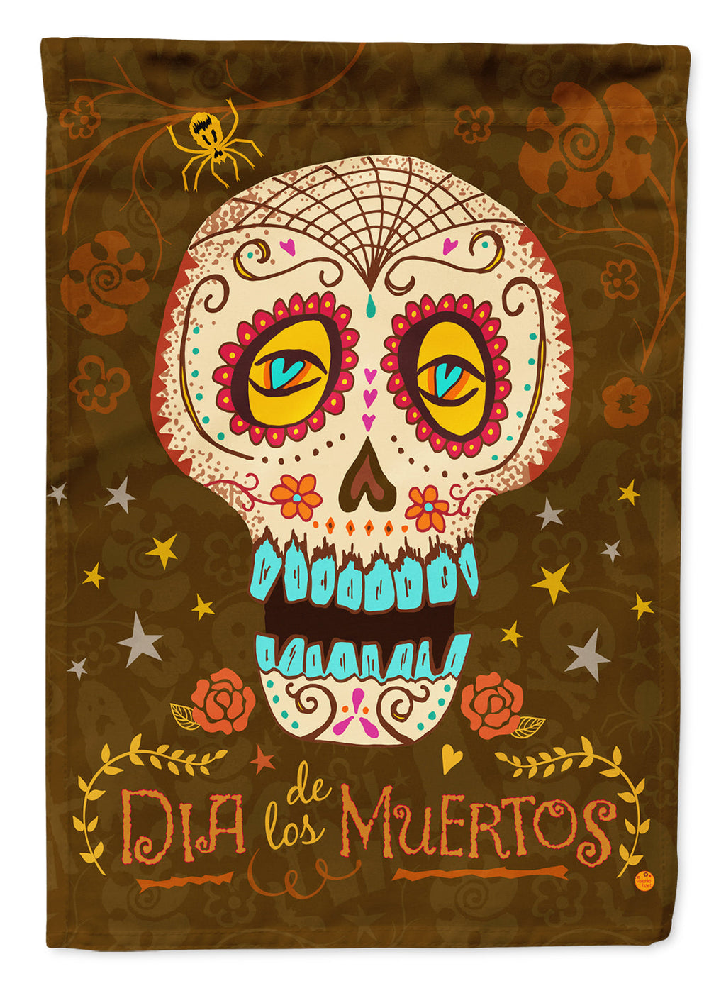 Day of the Dead House Flag 28x40 Porch Sleeve Pole Decorative Outside Yard Banner Artwork Wall Hanging, Polyester