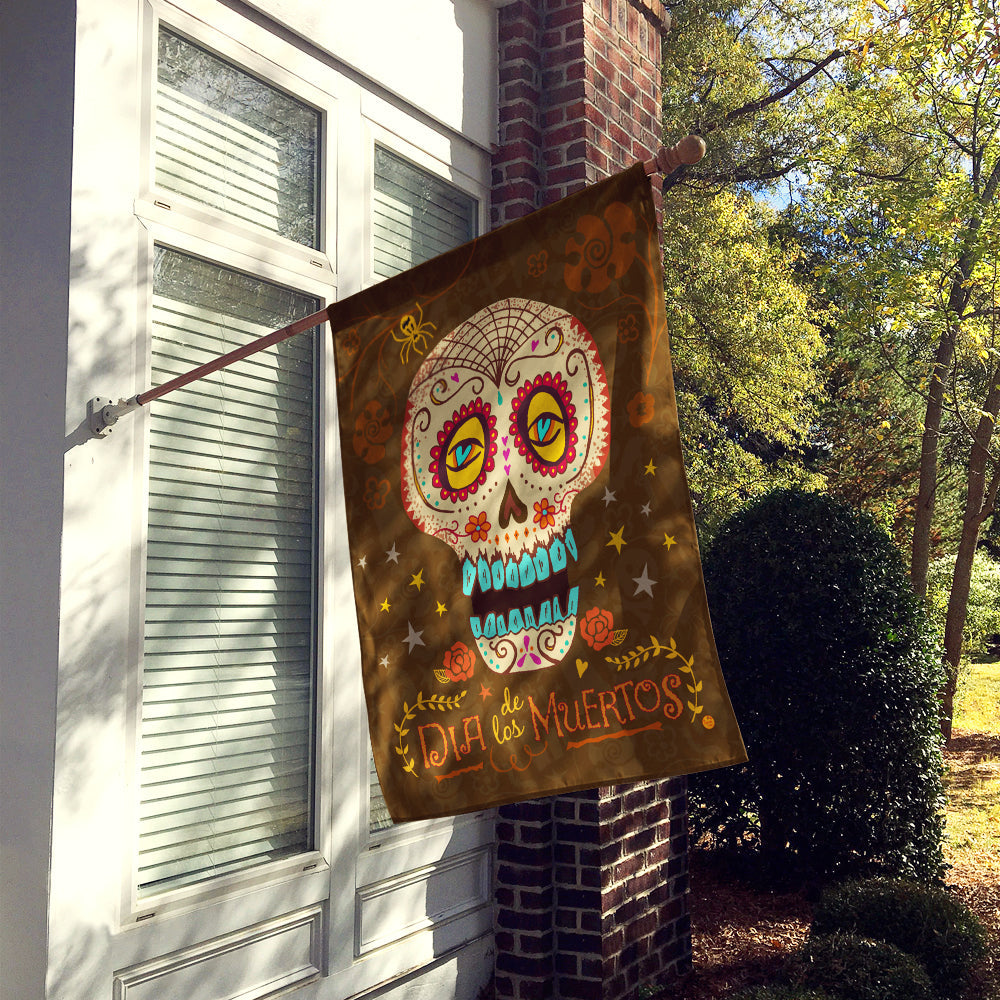 Day of the Dead House Flag 28x40 Porch Sleeve Pole Decorative Outside Yard Banner Artwork Wall Hanging, Polyester