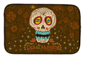 Day of the Dead Dish Drying Mat Absorbent Dish Drying Mat Pad for Kitchen Counter Dish Drainer Mat for Countertop, 14 x 21", Multicolor