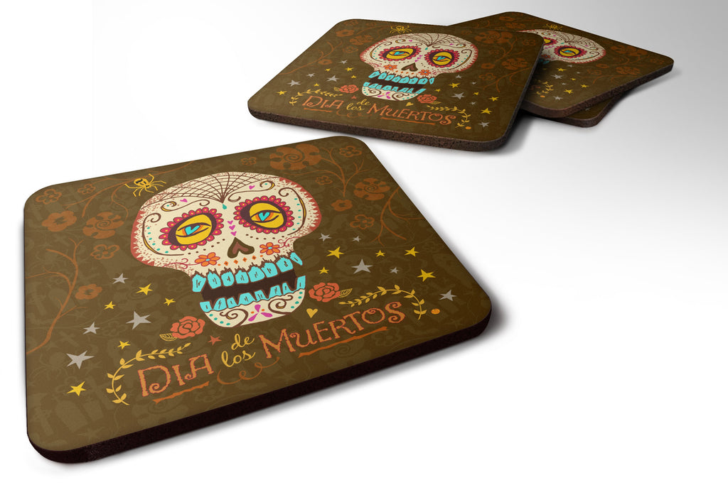 Day of the Dead Foam Coasters Set of 4 Cup Coasters for Indoor Outdoor, Tabletop Protection, Anti Slip, Mouse pad Material