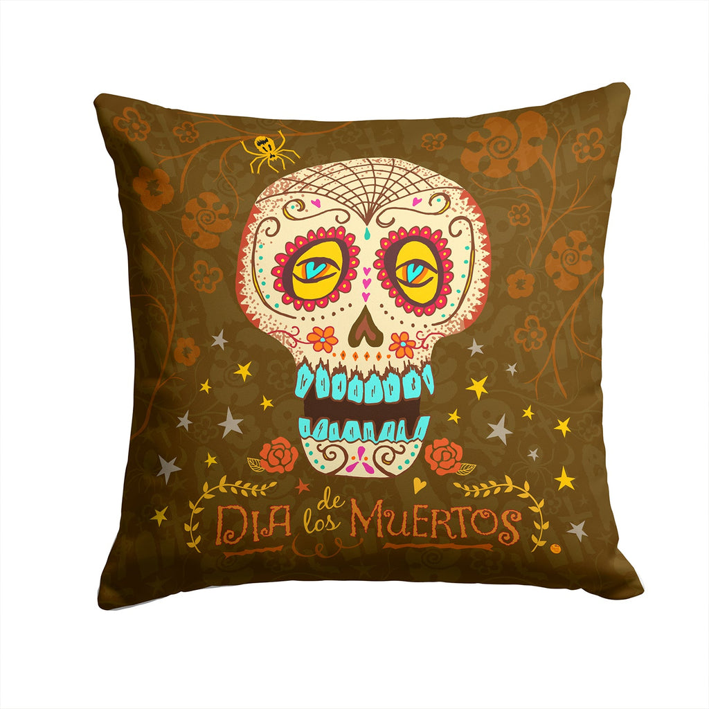 Day of the Dead Decorative Throw Pillow 14x14 Indoor Outdoor Accent Cushion, Fabric Cover with Insert for Sofa, Bed, Porch & Living Room