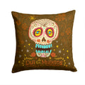 Day of the Dead Decorative Throw Pillow 14x14 Indoor Outdoor Accent Cushion, Fabric Cover with Insert for Sofa, Bed, Porch & Living Room