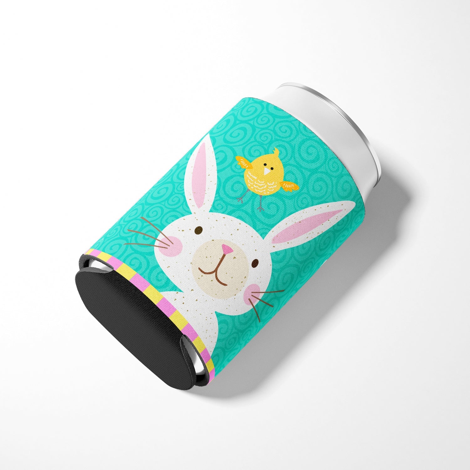 Happy Easter Rabbit Can or Bottle Hugger Cooler Sleeve for Standard 12 oz Cans, Insulated Foam Beer & Soda Can Hugger Reusable