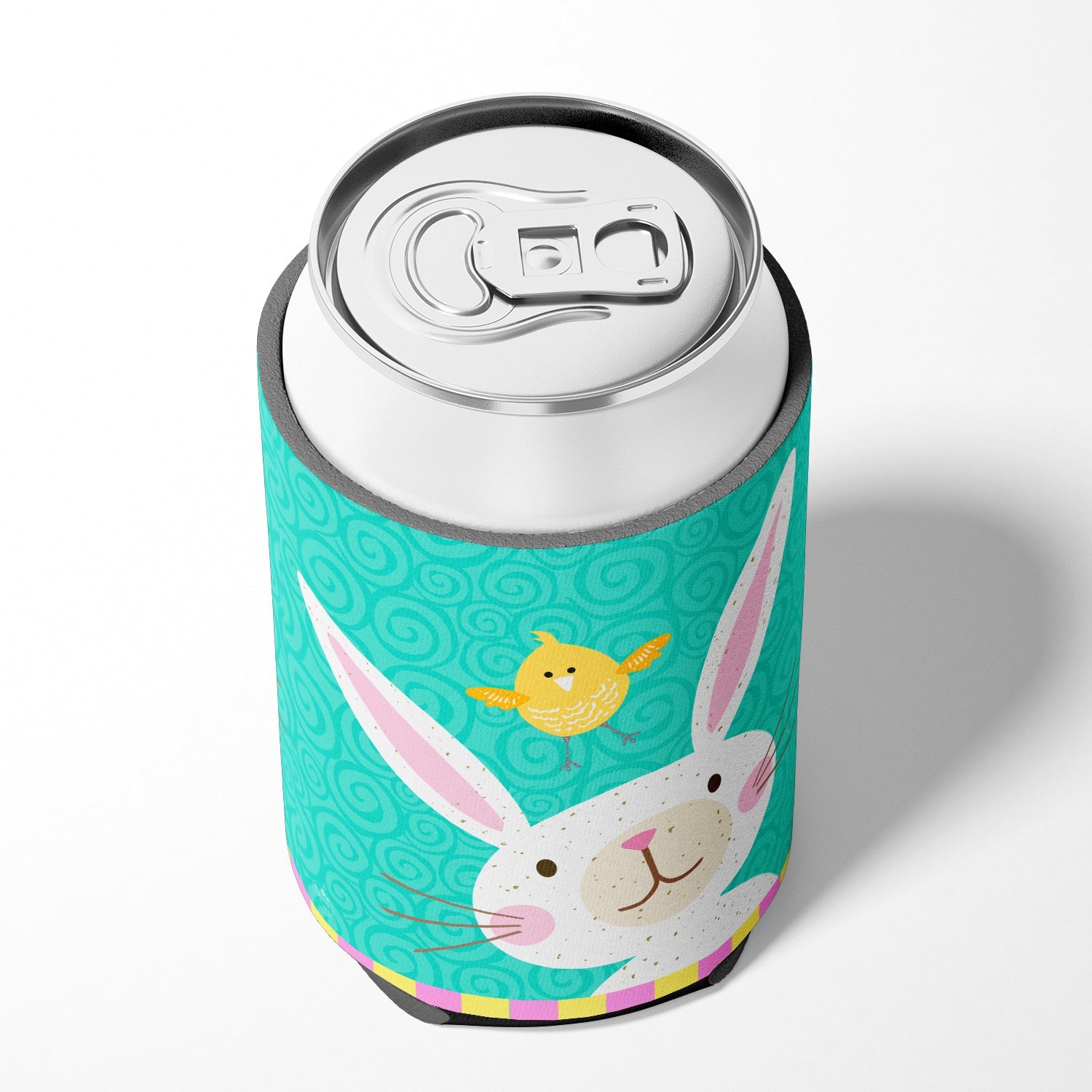 Happy Easter Rabbit Can or Bottle Hugger Cooler Sleeve for Standard 12 oz Cans, Insulated Foam Beer & Soda Can Hugger Reusable