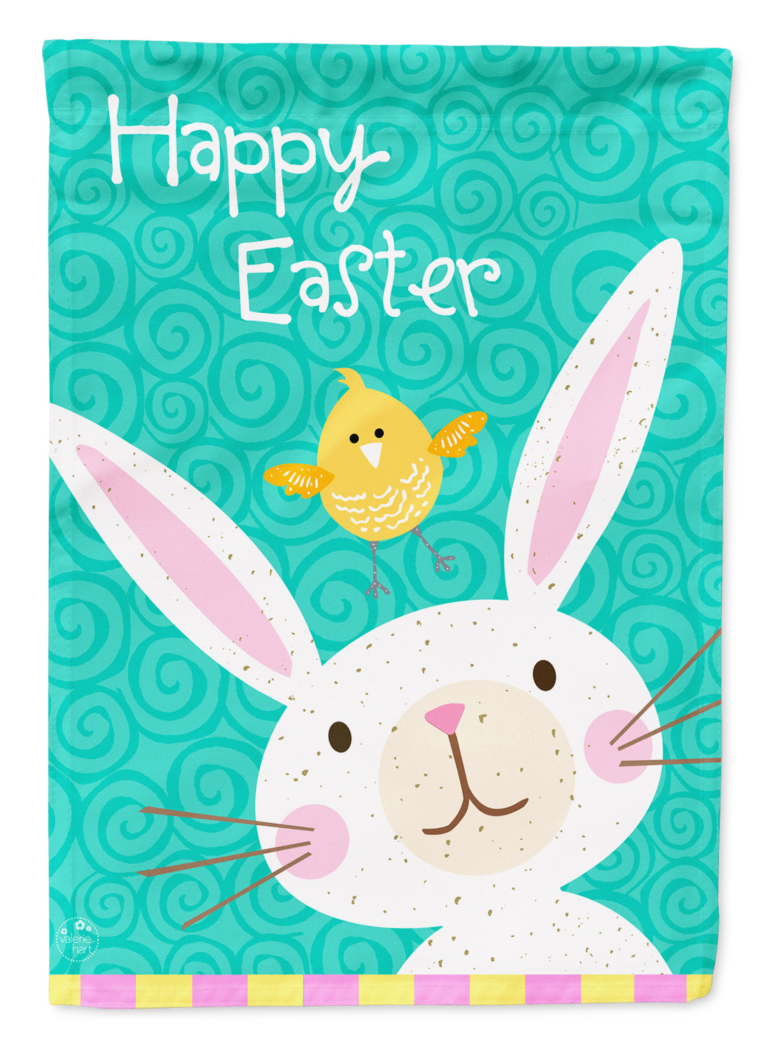 Happy Easter Rabbit House Flag 28x40 Porch Sleeve Pole Decorative Outside Yard Banner Artwork Wall Hanging, Polyester