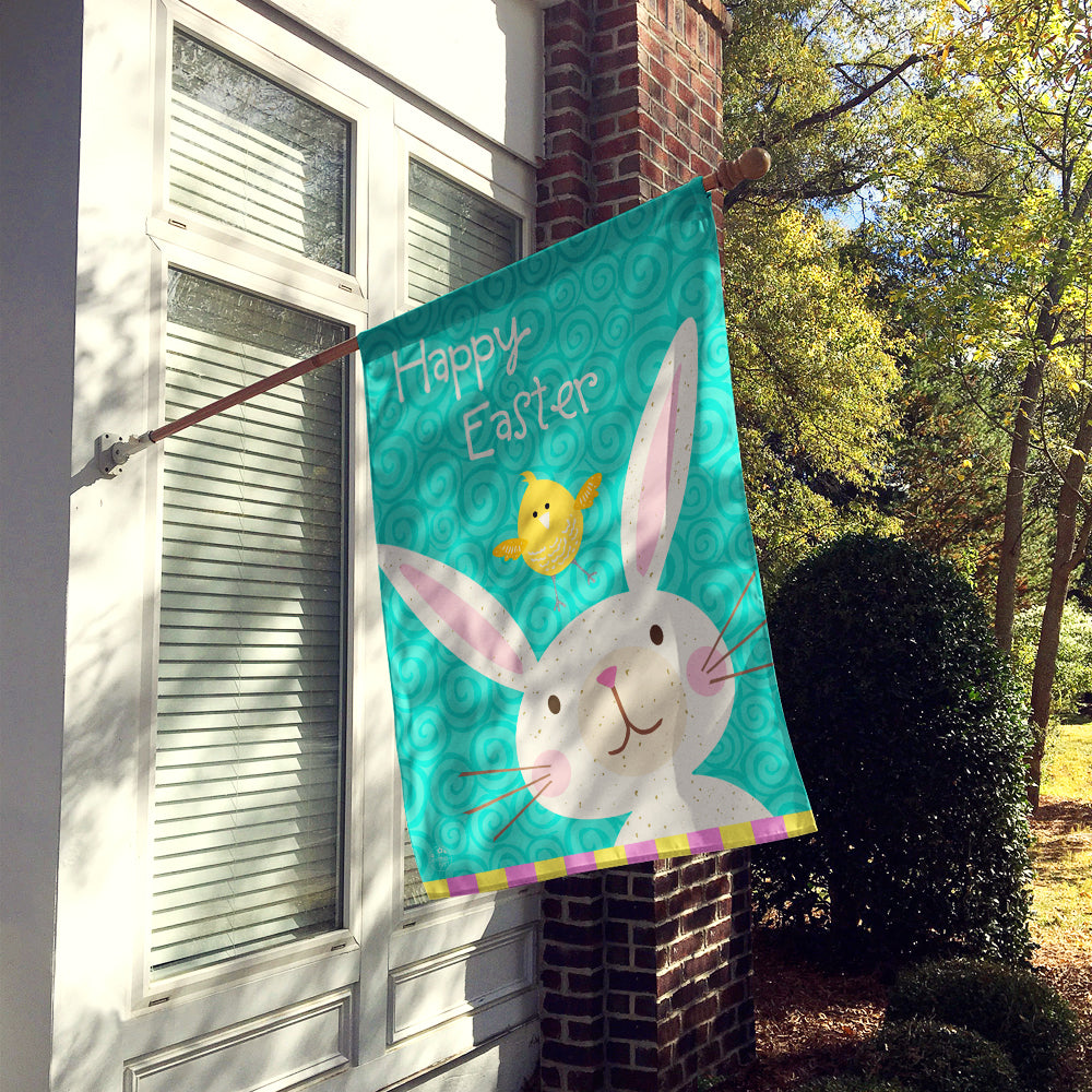 Happy Easter Rabbit House Flag 28x40 Porch Sleeve Pole Decorative Outside Yard Banner Artwork Wall Hanging, Polyester