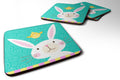 Happy Easter Rabbit Foam Coasters Set of 4 Cup Coasters for Indoor Outdoor, Tabletop Protection, Anti Slip, Mouse pad Material