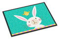 Happy Easter Rabbit Doormat Indoor Outdoor 24H X 36W Front Door Mat Rugs for Entryway, Non Slip Washable Low Pile,