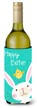 Happy Easter Rabbit Wine Bottle Hugger Gift Sleeve for Standard 750 ml Bottles, Insulated Reusable Also Fits Mini Shot & Pint Bottles