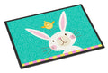 Happy Easter Rabbit Doormat Indoor Outdoor 18H X 27W Front Door Mat Rugs for Entryway, Non Slip Washable