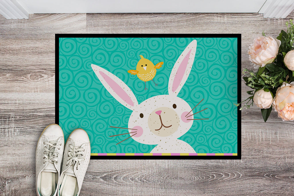 Happy Easter Rabbit Doormat Indoor Outdoor 18H X 27W Front Door Mat Rugs for Entryway, Non Slip Washable