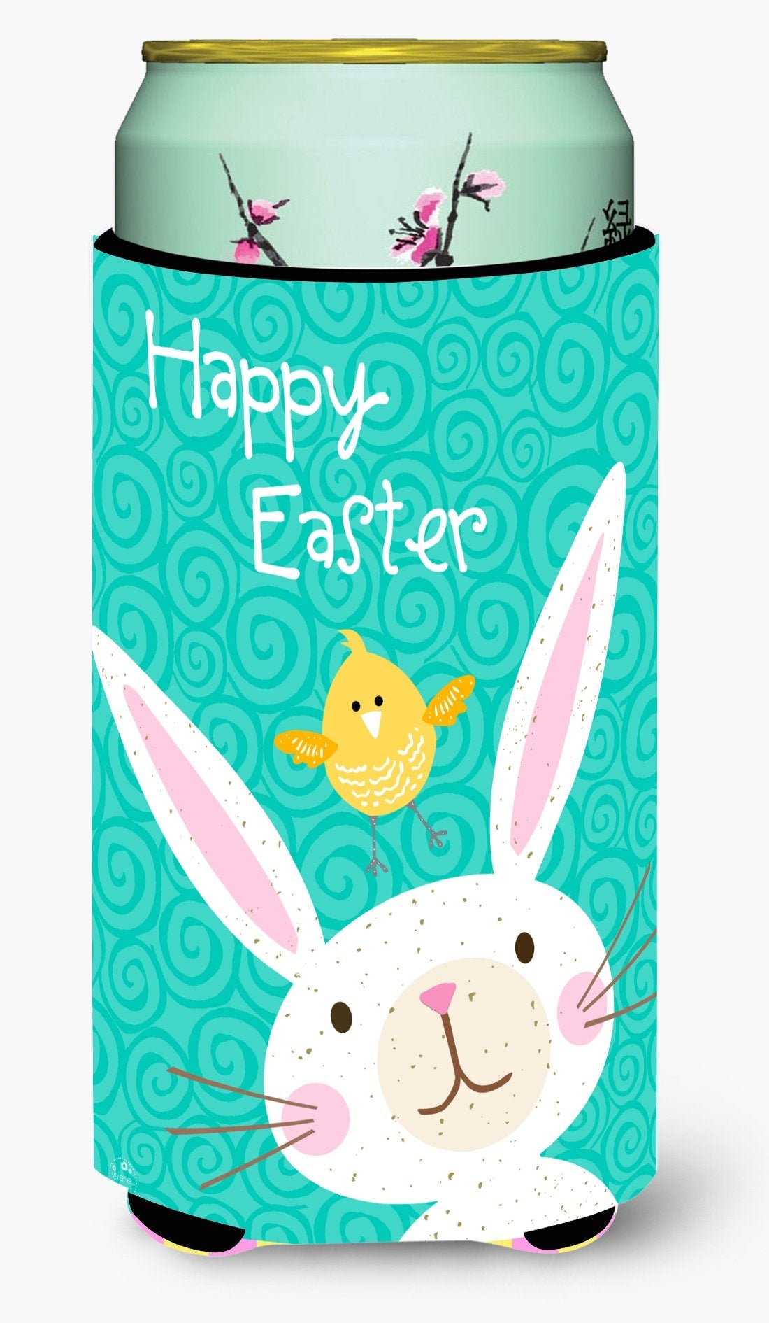 Happy Easter Rabbit Tall Boy Hugger Can Cooler Sleeve Machine Washable Drink Collapsible Insulator Beverage Insulated Holder