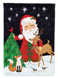 Santa Claus Christmas House Flag 28x40 Porch Sleeve Pole Decorative Outside Yard Banner Artwork Wall Hanging, Polyester