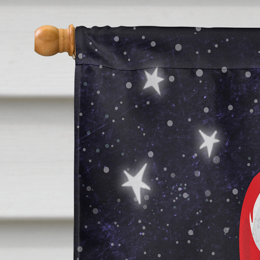 Santa Claus Christmas House Flag 28x40 Porch Sleeve Pole Decorative Outside Yard Banner Artwork Wall Hanging, Polyester