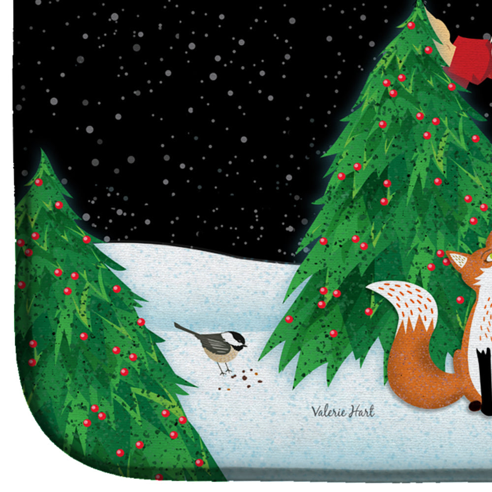 Santa Claus Christmas Dish Drying Mat Absorbent Dish Drying Mat Pad for Kitchen Counter Dish Drainer Mat for Countertop, 14 x 21", Multicolor