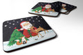 Santa Claus Christmas Foam Coasters Set of 4 Cup Coasters for Indoor Outdoor, Tabletop Protection, Anti Slip, Mouse pad Material