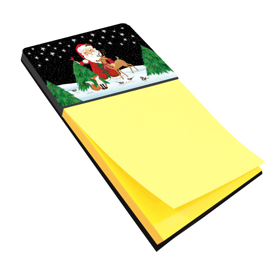 Santa Claus Christmas Watercolor Sticky Note Holder Refillable Dispenser Desk Accessory 3x3 Pad Gift