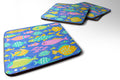 Little Colorful Fishes Foam Coasters Set of 4 Cup Coasters for Indoor Outdoor, Tabletop Protection, Anti Slip, Mouse pad Material