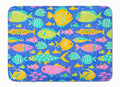 Little Colorful Fishes Memory Foam Kitchen Mat Machine Washable Anti-Fatigue Cushion Comfort Bath or Kitchen Rug