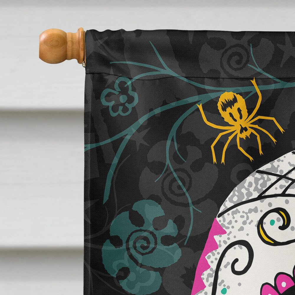 Happy Halloween Day of the Dead House Flag 28x40 Porch Sleeve Pole Decorative Outside Yard Banner Artwork Wall Hanging, Polyester