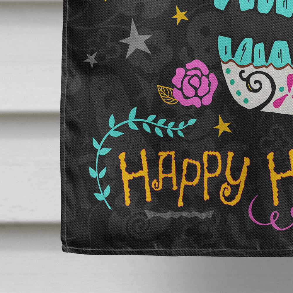 Happy Halloween Day of the Dead House Flag 28x40 Porch Sleeve Pole Decorative Outside Yard Banner Artwork Wall Hanging, Polyester