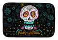 Happy Halloween Day of the Dead Dish Drying Mat Absorbent Dish Drying Mat Pad for Kitchen Counter Dish Drainer Mat for Countertop, 14 x 21", Multicolor