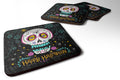 Happy Halloween Day of the Dead Foam Coasters Set of 4 Cup Coasters for Indoor Outdoor, Tabletop Protection, Anti Slip, Mouse pad Material