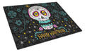 Happy Halloween Day of the Dead Cutting Board Tempered Glass Kitchen Cutting Surface, Heat Resistant Chopping, Non-Slip Feet, Food Prep & Serving