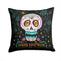 Happy Halloween Day of the Dead Decorative Throw Pillow 14x14 Indoor Outdoor Accent Cushion, Fabric Cover with Insert for Sofa, Bed, Porch & Living Room