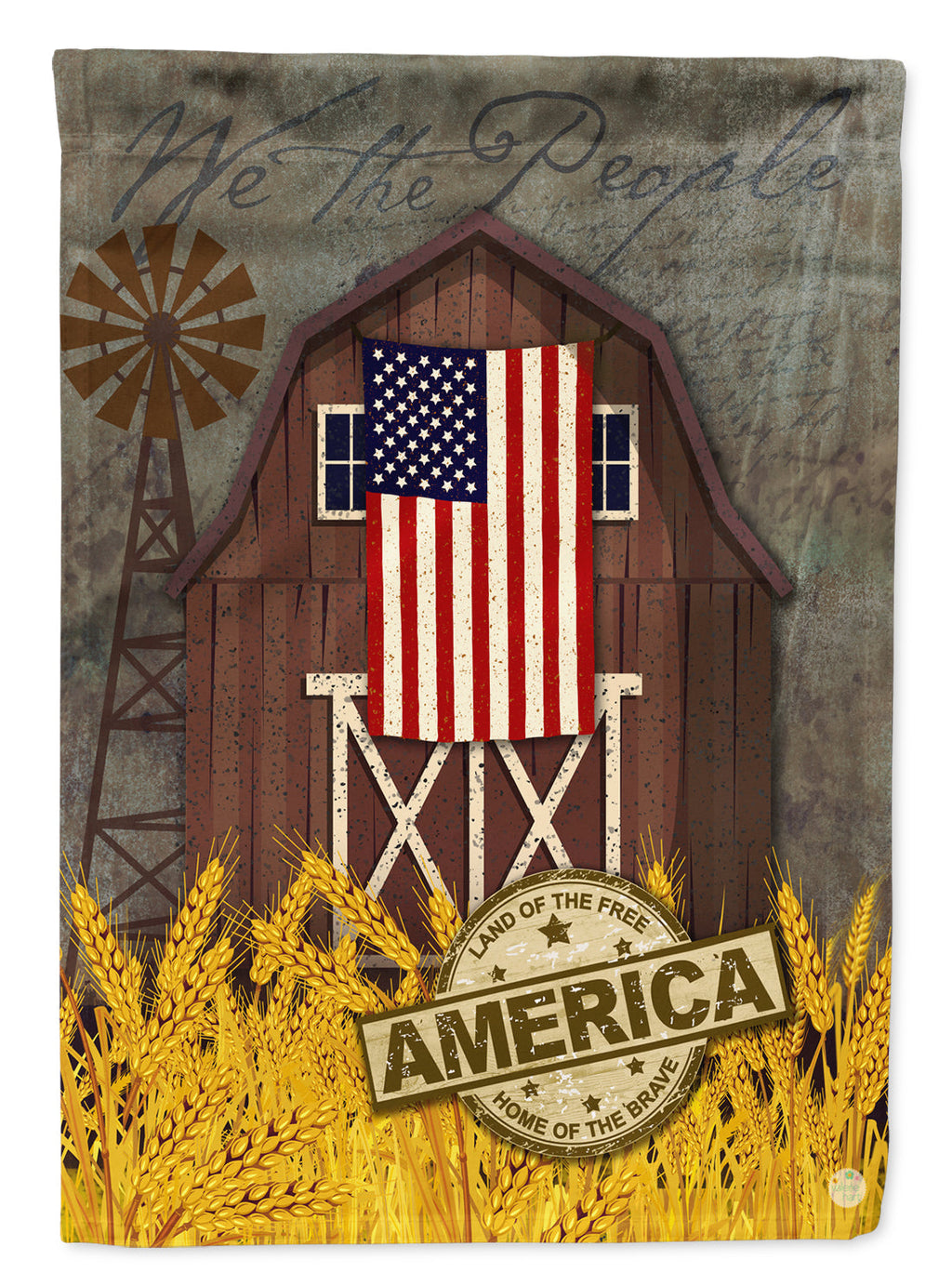 Patriotic Barn Land of America House Flag 28x40 Porch Sleeve Pole Decorative Outside Yard Banner Artwork Wall Hanging, Polyester