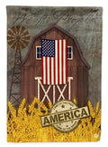 Patriotic Barn Land of America House Flag 28x40 Porch Sleeve Pole Decorative Outside Yard Banner Artwork Wall Hanging, Polyester