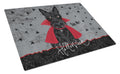 Halloween Vampire Scottie Cutting Board Tempered Glass Kitchen Cutting Surface, Heat Resistant Chopping, Non-Slip Feet, Food Prep & Serving