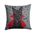 Halloween Vampire Scottie Decorative Throw Pillow 14x14 Indoor Outdoor Accent Cushion, Fabric Cover with Insert for Sofa, Bed, Porch & Living Room