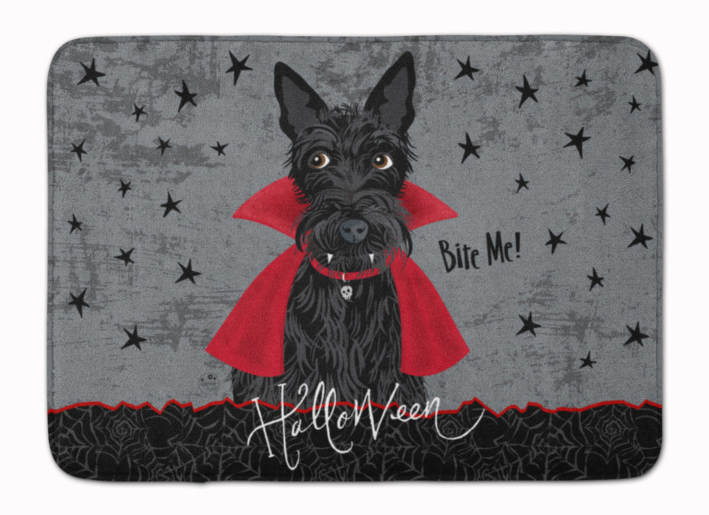 Halloween Vampire Scottie Memory Foam Kitchen Mat Machine Washable Anti-Fatigue Cushion Comfort Bath or Kitchen Rug