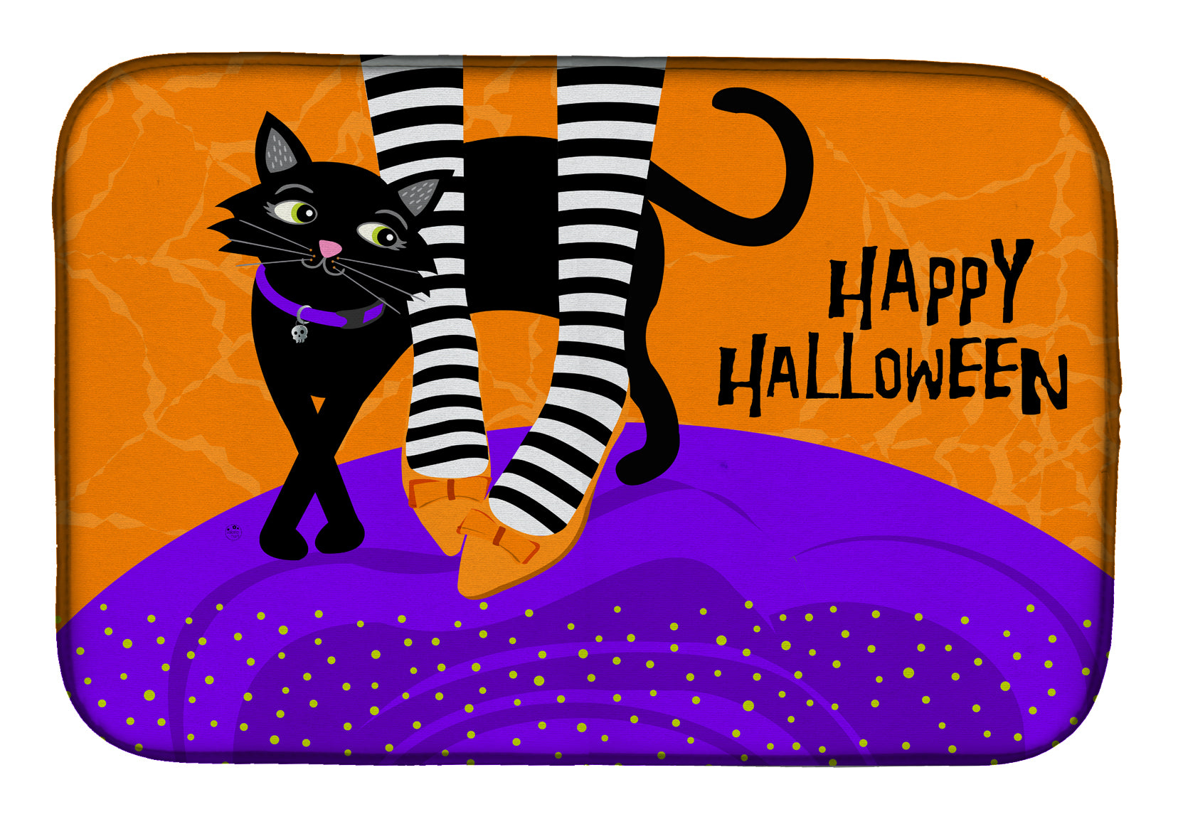 Halloween Witches Feet Dish Drying Mat Absorbent Dish Drying Mat Pad for Kitchen Counter Dish Drainer Mat for Countertop, 14 x 21", Multicolor