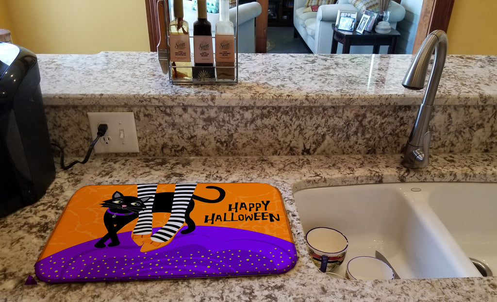 Halloween Witches Feet Dish Drying Mat Absorbent Dish Drying Mat Pad for Kitchen Counter Dish Drainer Mat for Countertop, 14 x 21", Multicolor