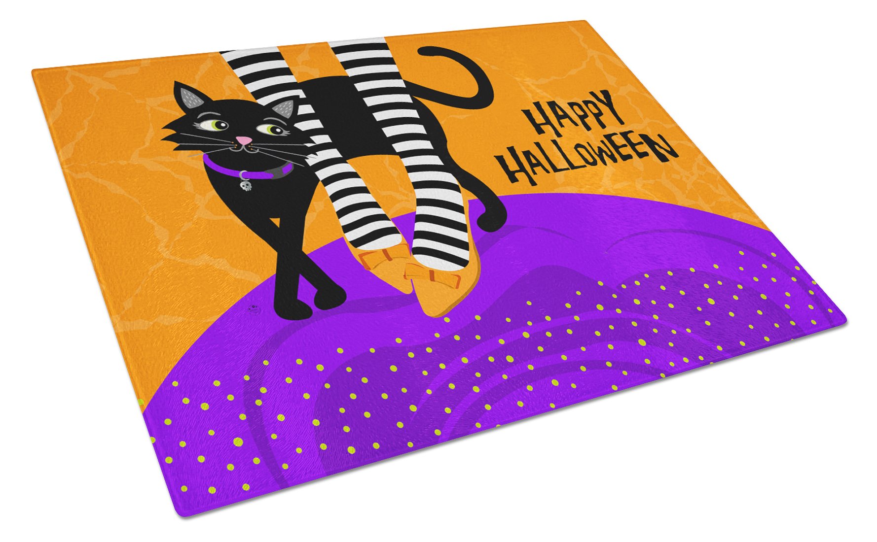 Halloween Witches Feet Cutting Board Tempered Glass Kitchen Cutting Surface, Heat Resistant Chopping, Non-Slip Feet, Food Prep & Serving