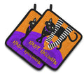 Halloween Witches Feet Pot Holder Set of 2 Heat Resistant Quilted Hot Pads 7.5 x 7.5 Inch, Insulated Kitchen Trivets for Cooking & Baking