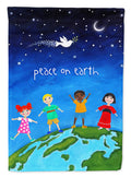 Peace on Earth House Flag 28x40 Porch Sleeve Pole Decorative Outside Yard Banner Artwork Wall Hanging, Polyester