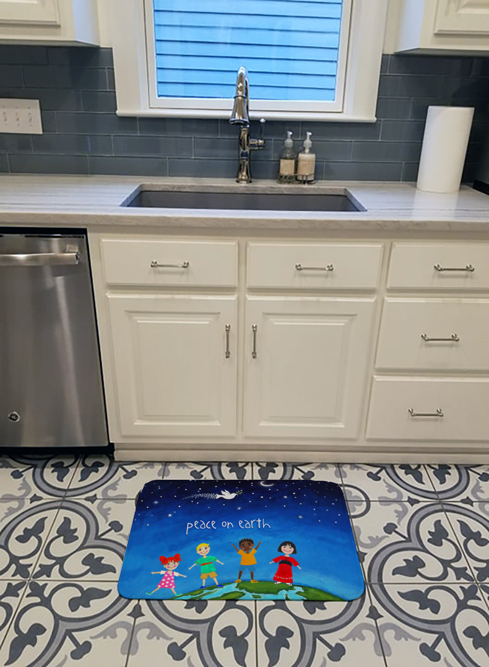 Peace on Earth Memory Foam Kitchen Mat Machine Washable Anti-Fatigue Cushion Comfort Bath or Kitchen Rug