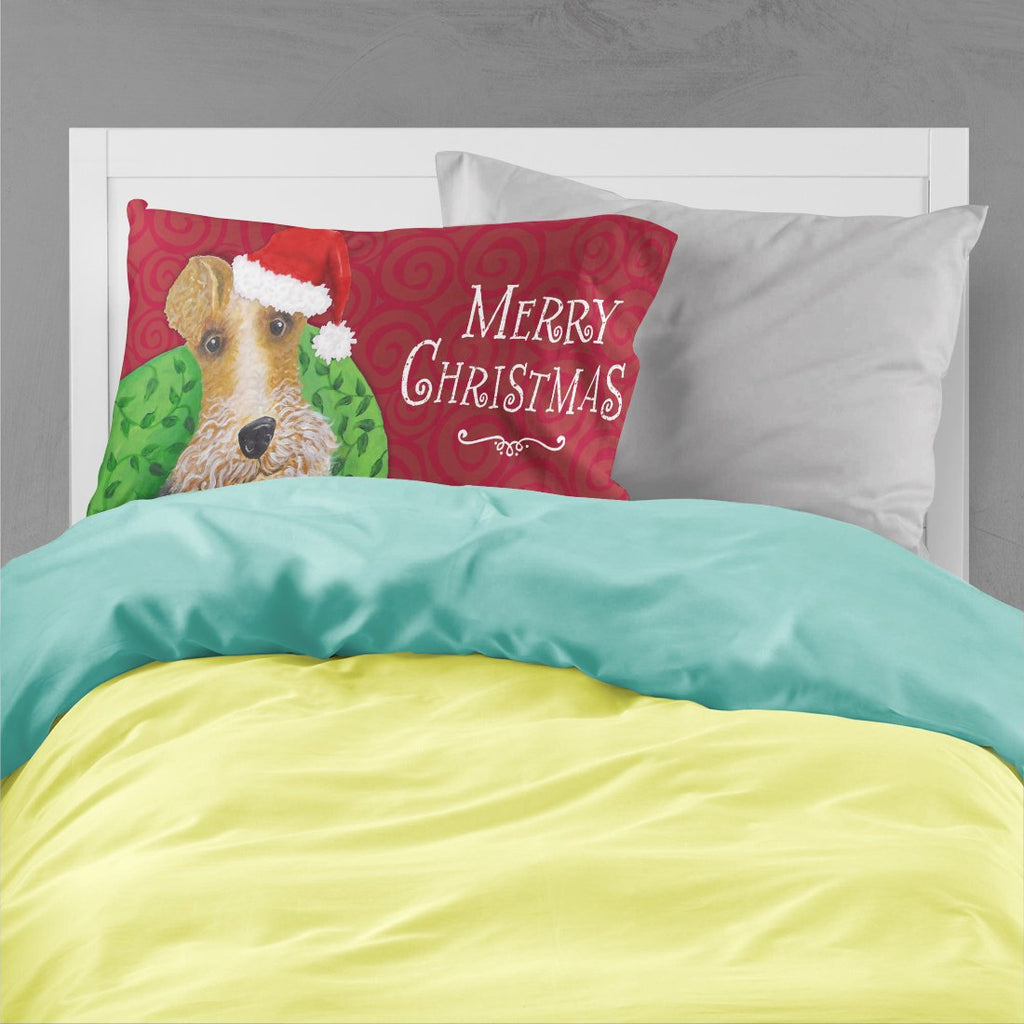 Wire Fox Terrier Christmas Standard Pillowcase Lightweight Super Soft Easy Care Decorative Artwork Pillowcase, Standard